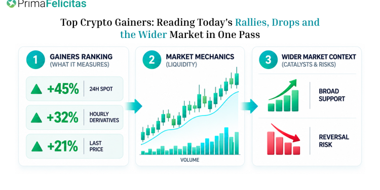 Top Crypto Gainers: Reading Today’s Rallies, Drops and the Wider Market in One Pass